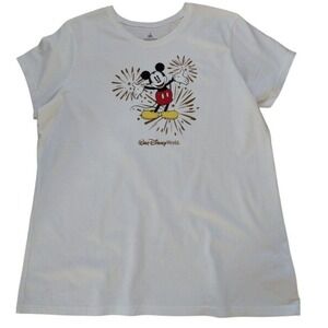 Walt Disney World Disney Parks T‎ Shirt Women's XXL Mickey Fire Works Travel